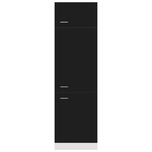 Refrigerator Cabinet Black 60x57x207cm Engineered Wood - Image 5
