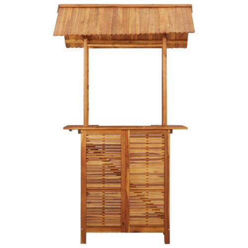 Outdoor Bar Table with Rooftop 113x106x217cm Solid Acacia Wood - Image 3