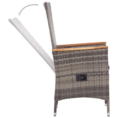 5-Piece Garden Dining Set Grey - Image 8