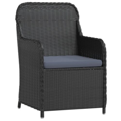 7-Piece Garden Dining Set with Cushions Black Outdoor Patio Lounge Furniture - Image 3