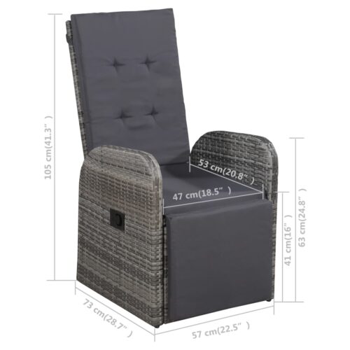 7-Piece Garden Dining Set Grey Outdoor Patio Lounge Furniture - Image 10