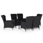 7-Piece Garden Dining Set Dark Grey Outdoor Patio Lounge Furniture