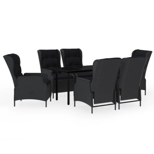 7-Piece Garden Dining Set Dark Grey Outdoor Patio Lounge Furniture