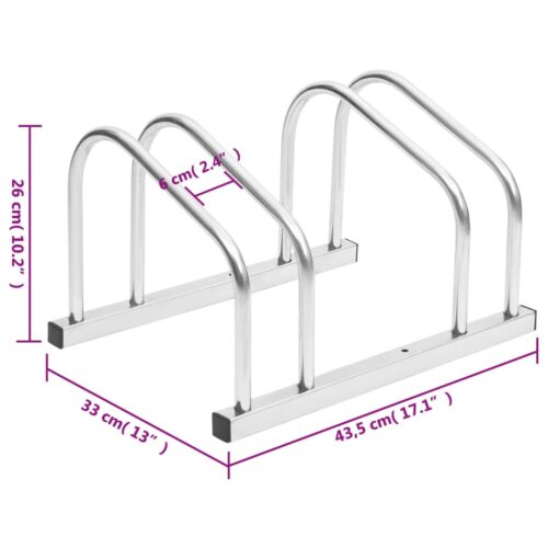 Bike Rack for 2 Bikes Galvanised Steel - Image 6