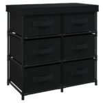 Storage Cabinet with 6 Drawers 55x29x55cm Black Steel