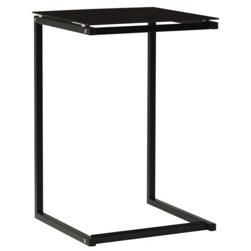 Side Table Black 40x40x60cm Tempered Glass