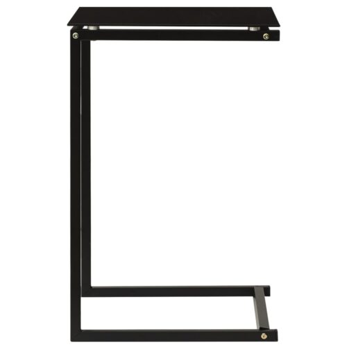 Side Table Black 40x40x60cm Tempered Glass - Image 3