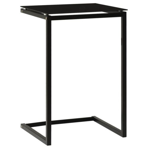 Side Table Black 40x40x60cm Tempered Glass - Image 4