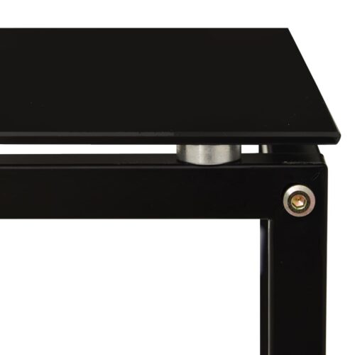 Side Table Black 40x40x60cm Tempered Glass - Image 6