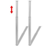 2pcs Telescopic Table Legs Brushed Nickel 710mm-1100mm