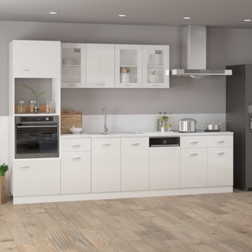 Dishwasher Panel High Gloss White 45x3x67cm Engineered Wood - Image 3