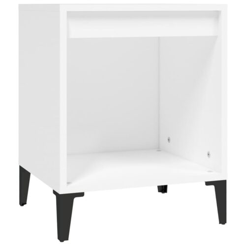 Bedside Cabinet White 40x35x50cm - Image 2