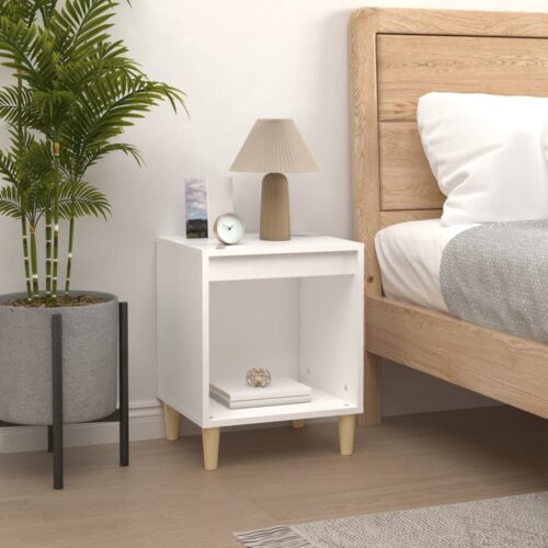 Bedside Cabinet White 40x35x50cm Engineered Wood