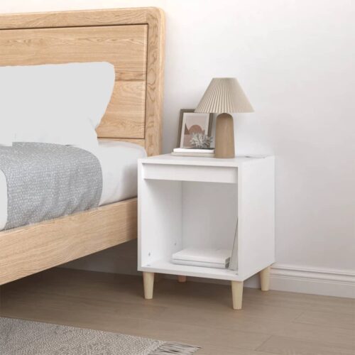 Bedside Cabinet White 40x35x50cm Engineered Wood - Image 3