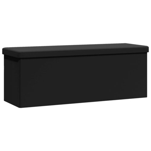 Folding Storage Ottoman Bench Blanket Linen Box Seat Foot Rest Stool PVC Leather - Image 2