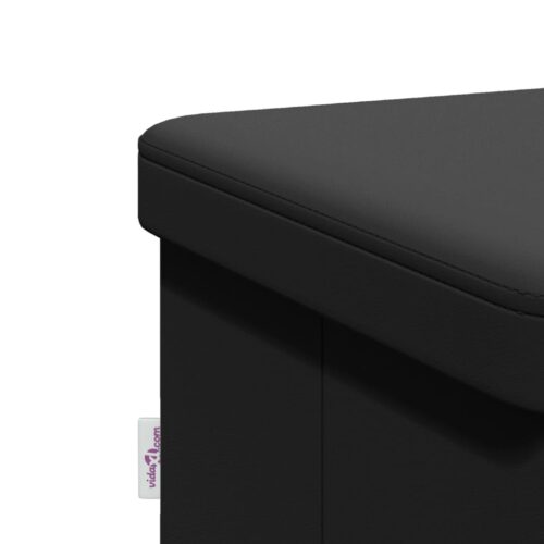 Folding Storage Ottoman Bench Blanket Linen Box Seat Foot Rest Stool PVC Leather - Image 11