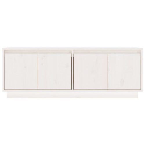 TV Cabinet White 110x34x40cm Solid Wood Pine - Image 5