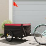 Bike Trailer Black Red 45 kg Iron