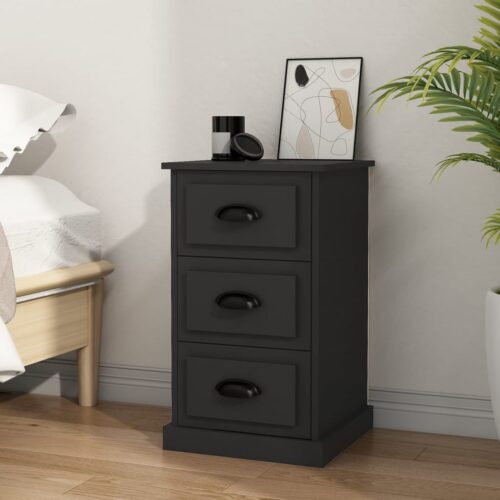 Bedside Cabinet Black 39x39x67cm Engineered Wood - Image 12