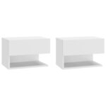 Wall-mounted Bedside Cabinets 2pcs White