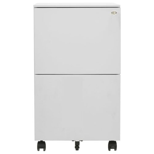 Mobile File Cabinet Light Grey 39x45x67cm Steel - Image 2