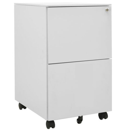 Mobile File Cabinet Light Grey 39x45x67cm Steel - Image 11