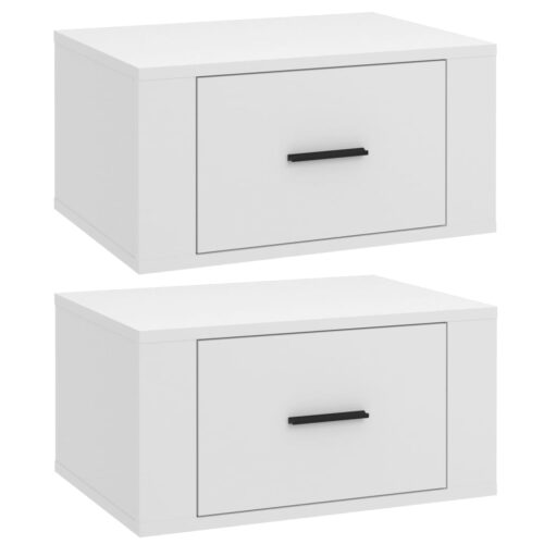 Wall-mounted Bedside Cabinets 2pcs White 50x36x25cm - Image 2