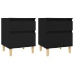 Bedside Cabinets 2pcs Black 40x35x50cm