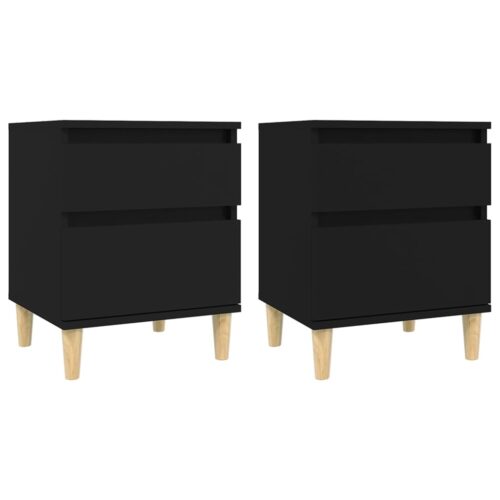 Bedside Cabinets 2pcs Black 40x35x50cm