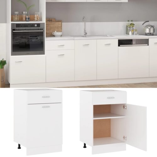 Drawer Bottom Cabinet White 50x46x81.5cm Engineered Wood - Image 2
