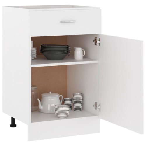 Drawer Bottom Cabinet White 50x46x81.5cm Engineered Wood - Image 4