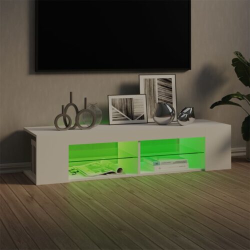 TV Cabinet with LED Lights White 135x39x30cm - Image 4