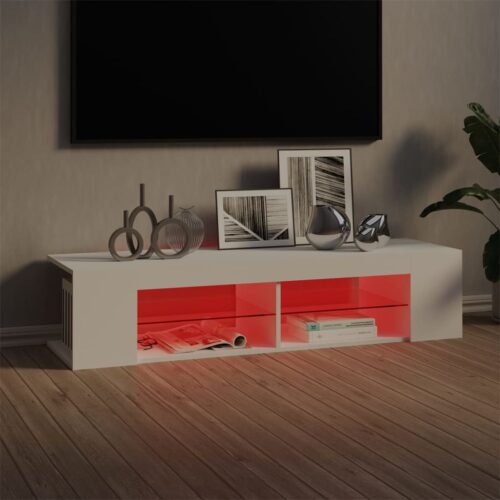 TV Cabinet with LED Lights White 135x39x30cm - Image 5