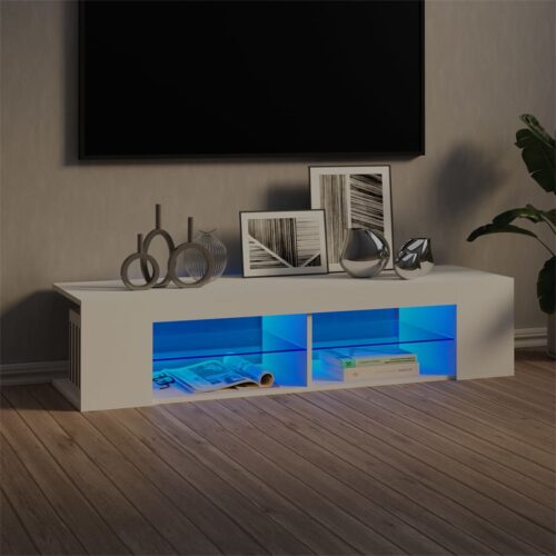 TV Cabinet with LED Lights White 135x39x30cm - Image 3