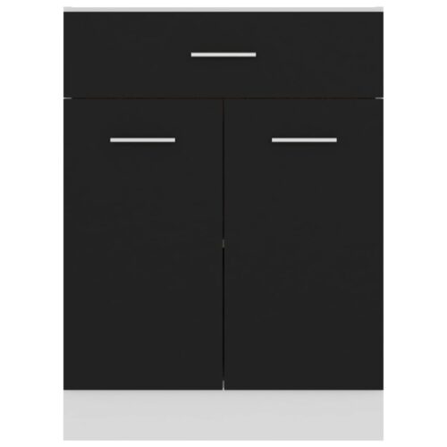 Drawer Bottom Cabinet Black 60x46x81.5cm Engineered Wood - Image 5