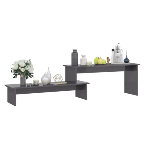 TV Cabinet High Gloss Grey 180x30x43cm Engineered Wood - Image 3