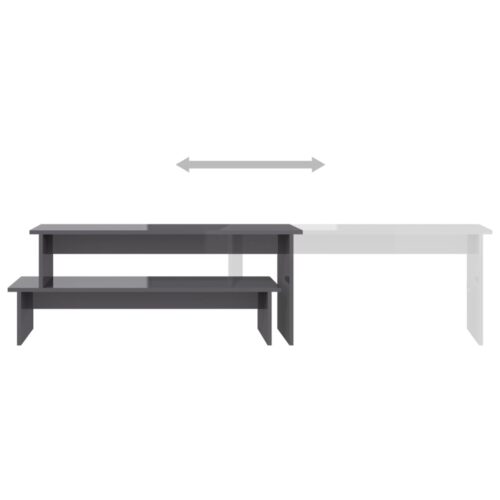TV Cabinet High Gloss Grey 180x30x43cm Engineered Wood - Image 5