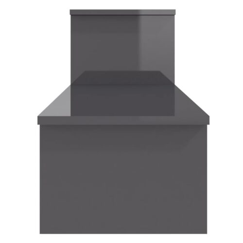 TV Cabinet High Gloss Grey 180x30x43cm Engineered Wood - Image 6