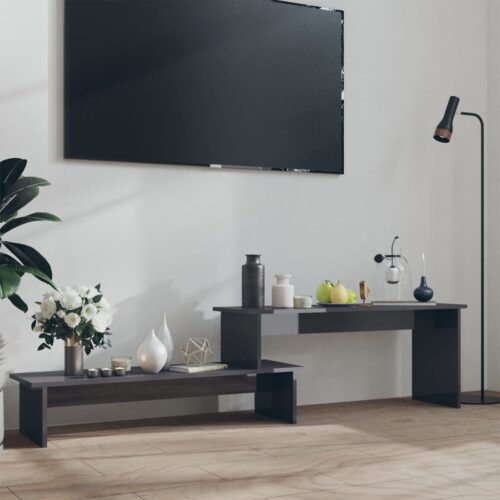 TV Cabinet High Gloss Grey 180x30x43cm Engineered Wood - Image 8