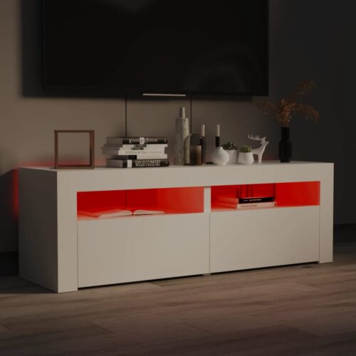 TV Cabinet with LED Lights White 120x35x40cm - Image 4