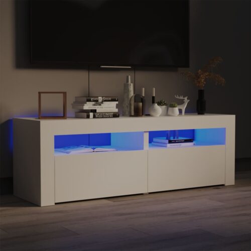TV Cabinet with LED Lights White 120x35x40cm - Image 2