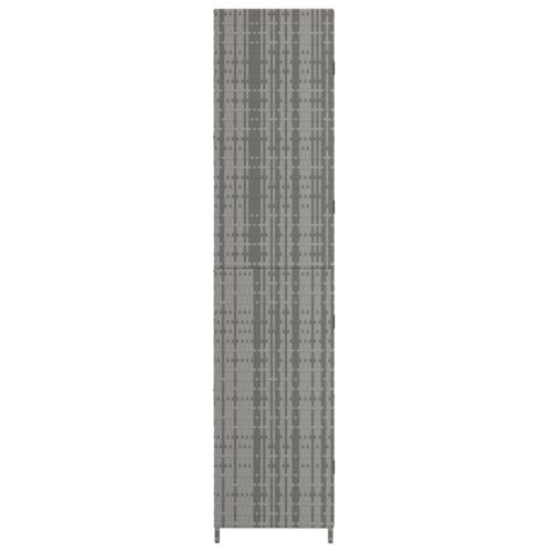 Garden Storage Cabinet Grey 59x40x180cm Poly Rattan - Image 5