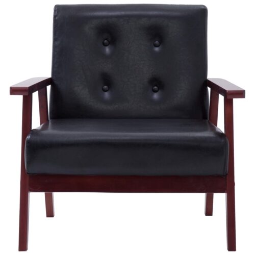 Armchair Black Faux Leather - Image 3