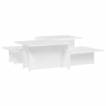 Coffee Tables 2pcs White Engineered Wood