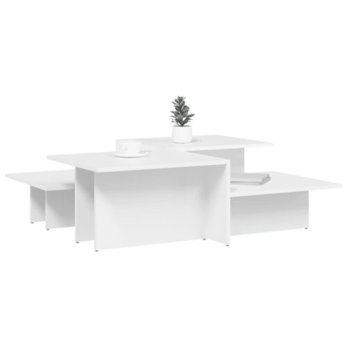Coffee Tables 2pcs White Engineered Wood - Image 3