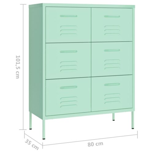 Drawer Cabinet Mint 80x35x101.5cm Steel - Image 9