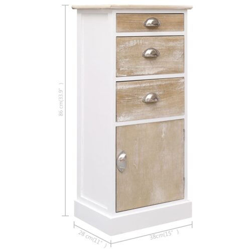 Side Cabinet 38x28x86cm Paulownia Wood - Image 7