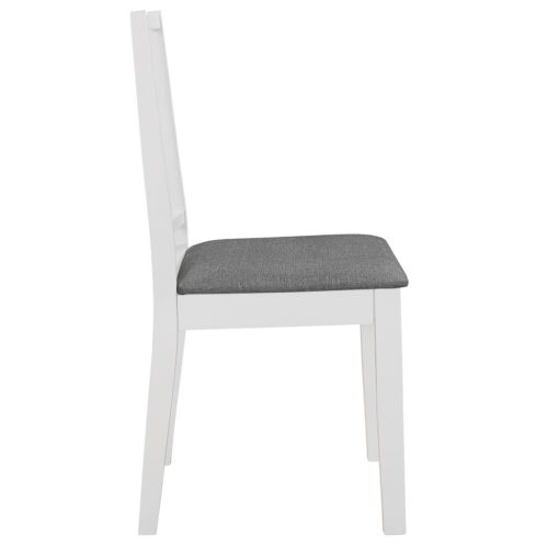 4x White Solid Wood Dining Chairs Set Farm Country Kitchen Cafe Padded Cushion - Image 4