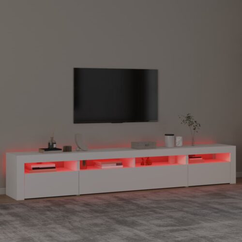 TV Cabinet with LED Lights White 240x35x40cm - Image 6