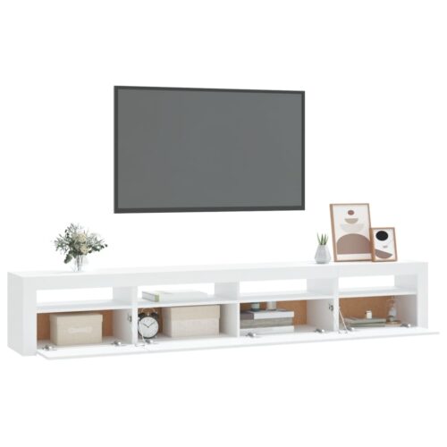 TV Cabinet with LED Lights White 240x35x40cm - Image 7